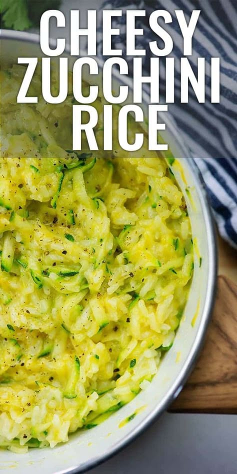 Dishes Made With Rice, Fish And Zucchini Recipes, Cheesy Zucchini Rice, Zucchini Rice, Recipe Zucchini, Cheesy Rice, Easy Zucchini Recipes, Rice Side, Cheesy Zucchini