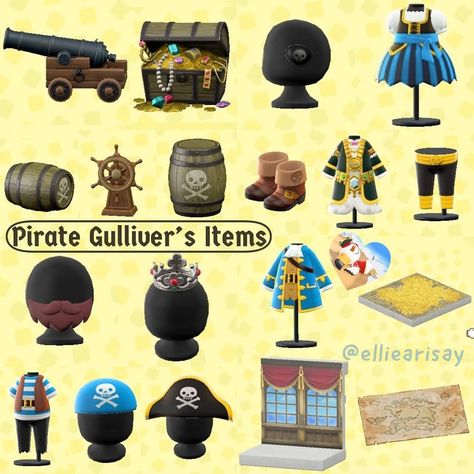 Acnh Gulliver Items, Acnh Pirate Island, Animal Crossing Pirate Theme, Acnh Pirate Theme, Acnh Hacks, Animal Crossing Pirate, Acnh Pirate, Im Bord, Pirate Code