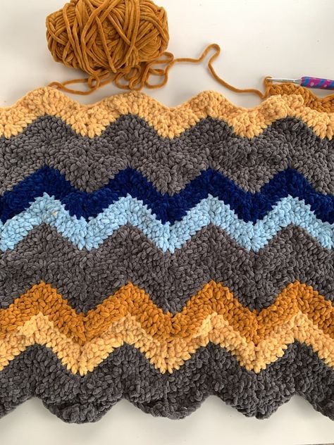 Wavelength Crochet Blanket, Chunky Chevron Crochet Blanket, Crochet Patterns For Chenille Yarn, Crochet Patterns Chenille Yarn, Crochet Chenille Blanket Free Pattern, Chenille Baby Blanket Crochet, Crochet With Chenille Yarn, Chenille Yarn Crochet Patterns Free, Chenille Crochet Patterns Free