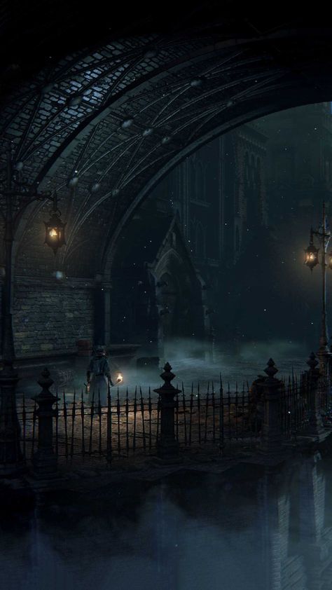 Bloodborne Yharnam, Wallpaper Iphone 4s, Sif Dark Souls, Jungle Mural, Horror Drawing, Bloodborne Art, Soul Game, Dark Souls Art, Victorian London