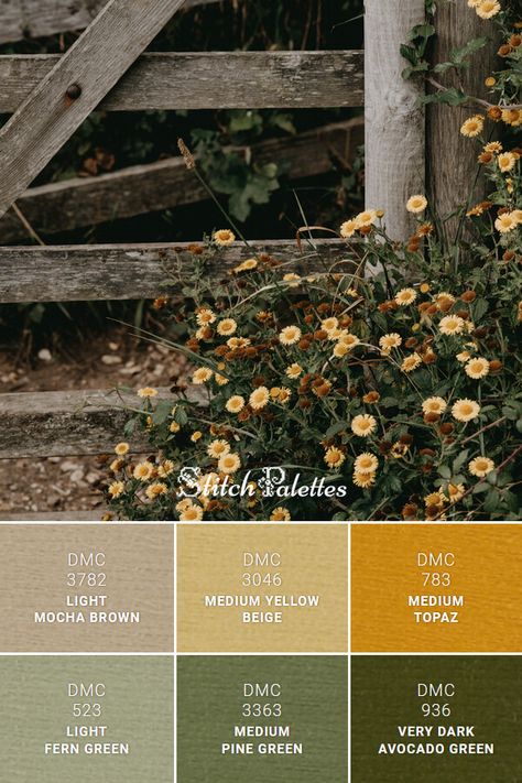 Sage Green And Yellow Decor, Olive Green Mustard Yellow Color Palettes, Tan And Yellow Color Palette, Cream And Yellow Aesthetic, Green And Oak Colour Palette, Rustic Yellow Color Palette, Green Yellow And Brown Color Palette, Emerald Green And Yellow Color Palette, Color Palettes With Olive Green