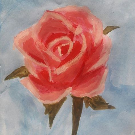 Rose Oil Pastel Drawing, Rose Painting Simple, Oil Pastel Roses, Rose Painting Ideas, Oil Pastels Flowers, How To Paint A Rose, Rose Drawing Watercolor, Rose Oil Pastel, Simple Rose Painting