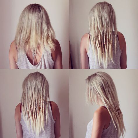 Hair Color Kaleidoscope: Dazzling Patterns of Pigment Blonde Partial Dreads, Fake Dreads Styles For Women, Half Dreads Half Normal Hair, Blonde Hair Dreads, Half Dreaded Hair Short, Half Dreads Partial Dreadlocks, Partial Dreads Short Hair, Half Head Dreads, Short Hair Dreadlocks