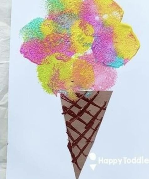 Fun idea! Sponge Painted Ice... - Mommy & Me Arts and Crafts | Facebook Summer Preschool Crafts, Ice Cream Crafts, Circus Crafts, Summer Arts And Crafts, Sunflower Crafts, Art Activities For Toddlers, Preschool Craft, Toddler Art Projects, Toddler Arts And Crafts