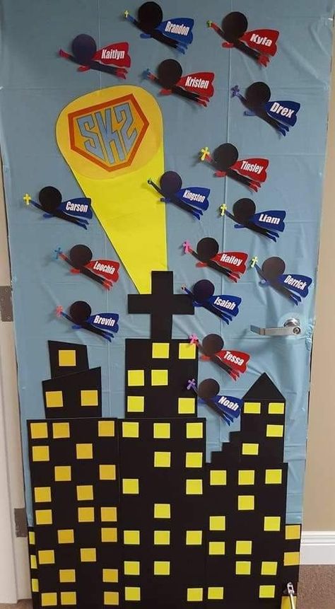 Superhero Classroom Door Decorations, Superhero Classroom Door, Superhero Door, Hero Classroom Theme, Superhero Class, Superhero Vbs, Superhero Classroom Theme, Superhero Decorations, Fall Classroom Decorations