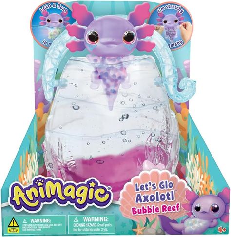 Amazon.com: Goliath Animagic Let's Glo Axolotl Bubble Reef : Toys & Games Axolotl Toys, Axolotl Different Colors, Purple Axolotl, Axolotl In A Bucket, Wild Type Axolotl, Bubble Bottle, Neon Birthday, Toddler Boy Gifts, Novelty Toys