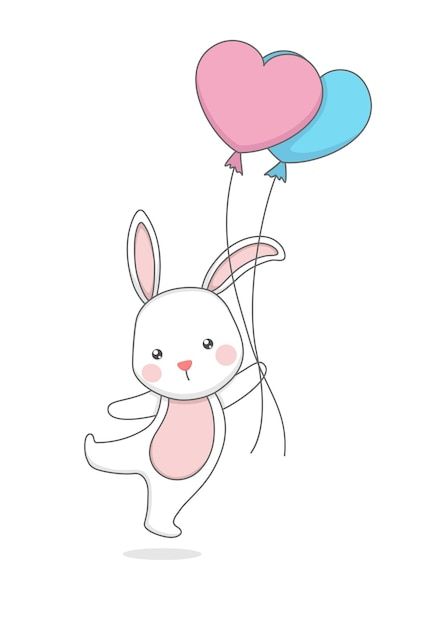 Rabbit Vector, Bunny Painting, Bunny Drawing, Watercolor Paintings For Beginners, Cute Easter Bunny, Hand Drawn Vector Illustrations, Cartoon Sketches, Rabbit Art