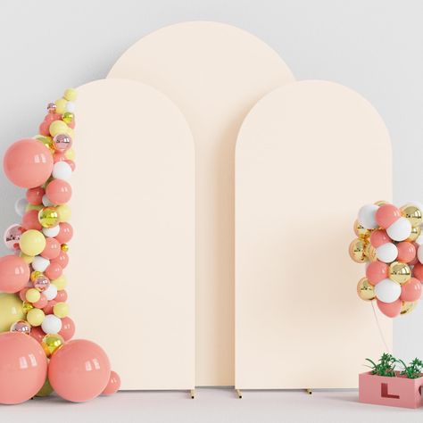 PRICES MAY VARY. 【Arch Covers Package】3 Piece wedding arch cover (Arch stand Not included). Material: Spandex. Color: Beige. Size: 8 x 4.6ft (HxW) / 6.6x3.3ft (HxW) / 6.6x3.3 (HxW). Decorate your party backdrop with our wedding arch covers to create an epic background for your celebration. 【Quality Material】The wedding arch backdrop stand cover is made of elastic spandex material, smooth touching and not easy to wrinkle. Chiara arch backdrop stand covers with light weight, can be easy to clean a Balloon Arch Photo Backdrop, Arches Backdrop, Arch Photo Backdrop, Arch Background, 2024 Creative, Chiara Arch, Banquet Decor, Portable Backdrop, Citrus Baby