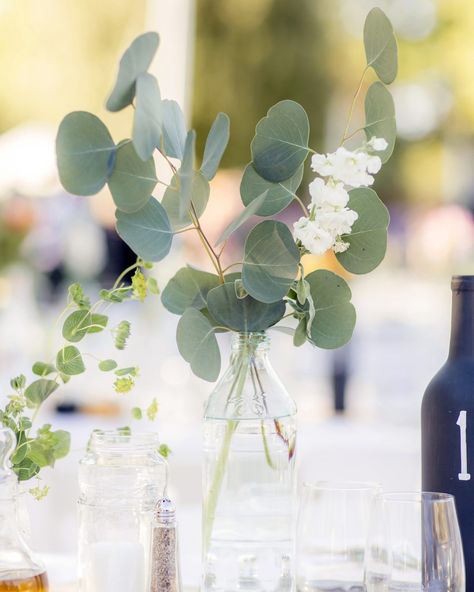 Centerpiece Used Wedding Decor, Eucalyptus Wedding Decor, Spring Wedding Centerpieces, Rustic Wedding Decorations, Flowers And Greenery, Anna Campbell, Botanical Gardens Wedding, Vintage Weddings, בר מצווה