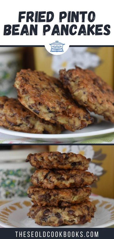 Leftover Brown Bean Recipes, Bean Recipes For Breakfast, Refried Bean Patties, Bean Patty Recipes, Bean Cakes Recipe Pinto, Unusual Casseroles, Pinto Bean Recipes Vegetarian, Fried Beans Recipe, Leftover Beans Recipes