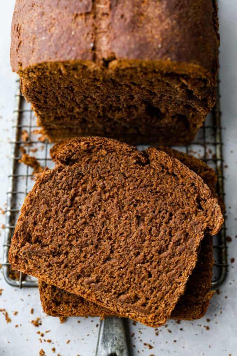 Pumpernickel Bread Recipe, Pumpernickel Bread, Cocoa Powder Recipes, Rye Bread Recipes, Zucchini Banana Bread, Homemade Baked Bread, Chocolate Zucchini Bread, Lemon Bread, Types Of Flour