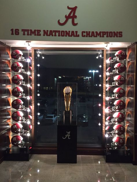 Billy Napier on Twitter: ""High Achievement always takes place in the framework of High Expectations." - C. Kettering. New Trophy Case for 2016 Alabama Crimson Tide Football Wallpaper, Univ Of Alabama, Alabama College Football, Alabama Football Roll Tide, Rammer Jammer, Ducks Football, Football Trophies, Crimson Tide Fans, Sec Football