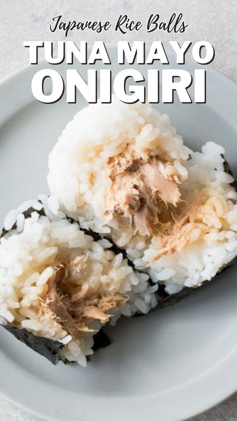 Onigiri With Tuna, Onigiri Recipe Tuna Mayo, Onigiri Tuna Mayo, Tuna And Rice Balls, Japanese Tuna Rice Balls, Japanese Tuna Salad, Canned Tuna Onigiri, Tuna Sushi Balls, Japanese Onigiri Recipe