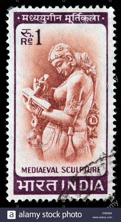 Download this stock image: Medieval sculpture, postage stamp, India, 1964 - D36XB4 from Alamy's library of millions of high resolution stock photos, illustrations and vectors. Vintage Stamps Postage, Medieval Sculpture, Woman Writing, Gift Voucher Design, Stamp World, Postage Stamp Design, Postage Stamp Collection, India Country, Old Stamps