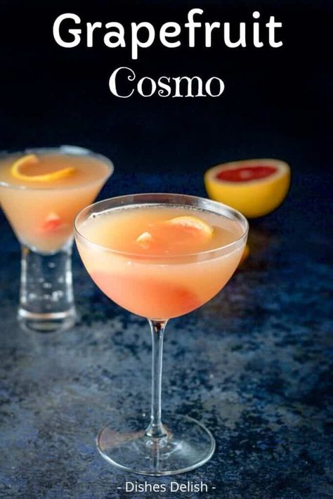 Glace Fruit, Cosmo Recipe, Cosmo Cocktail, Grapefruit Vodka, Cocktail Vodka, Grapefruit Cocktail, Ruby Red Grapefruit, Jello Shot, Premium Vodka