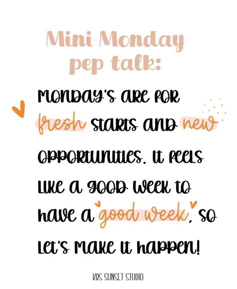 here’s your mini monday pep talk 🦋 p.s come see kb this week!!<3 Funny Monday Motivation, Mini Monday Pep Talk, Pep Talk Quotes, Monday Pep Talk, Peer Counseling, Quotes For The Week, Business Education Classroom, New Week Quotes, Monday Thoughts