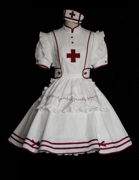 Tibetan Fox, Menhera Fashion, Nurse Outfit, Shopping Link, Nursing Fashion, Op Dress, Maid Dress, Nursing Clothes, Kawaii Clothes