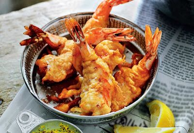 Rick Stein Recipes, How To Cook Prawns, Prawn Fritters, James Murphy, Raw Prawns, Prawn Dishes, Rick Stein, Shellfish Recipes, Shrimp Dishes