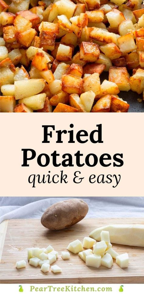 American Fry Potatoes, Southern Fried Potatoes Skillet, Smothered Fried Potatoes, Cast Iron Fried Potatoes, How To Make Country Potatoes, Fried Skillet Potatoes, Fried Russet Potatoes Skillet, American Fried Potatoes, Easy Fried Potato Recipes