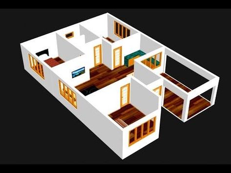 Small House Plan 9 x 13m 3 Bedroom with American Kitchen 2020 - YouTube | Small house design plans, House design photos, Simple house design Three Rooms House Design, Modern House Plan 3 Bedroom, House Plans For 3 Bedroom House, Small Three Bedroom House Plans Modern, House Design 3 Bedrooms With Plans, 24×24 House Plans, Small House Plans 3 Bedroom Modern Design, Three Rooms House Plan, Three Bed Rooms House Plan