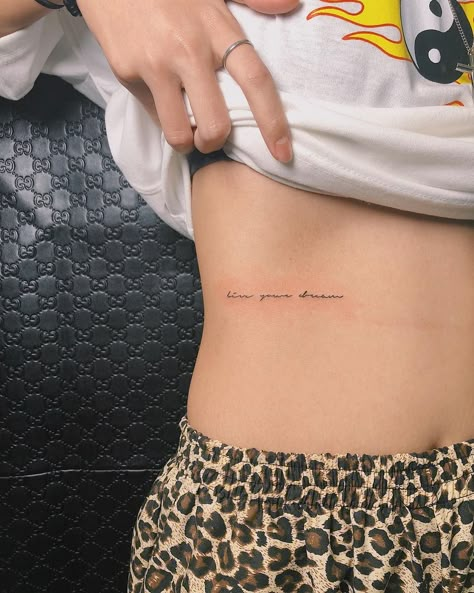 Wörter Tattoos, 42 Tattoo, Cursive Tattoos, Hidden Tattoos, Hip Tattoos Women, Inspiration Tattoos, Small Quotes, Live Your Dream, Cute Tattoos For Women