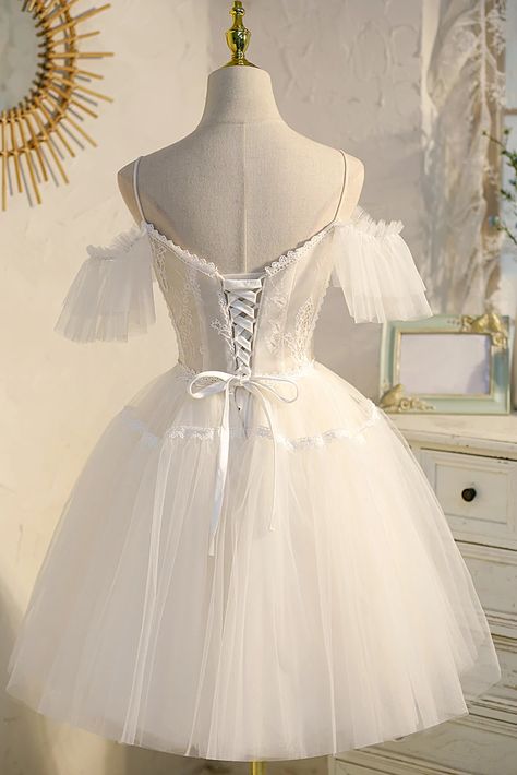 Lace V-Neck Sweet Fairy Dress Tulle Party Dress Homecoming Dress LJ052 – Laurafashionshop Tulle Party Dress, Professional Dress, Tulle Homecoming Dress, Short Prom Dress, Dress A Line, Lace Short, Short Prom, Professional Dresses, Fairy Dress