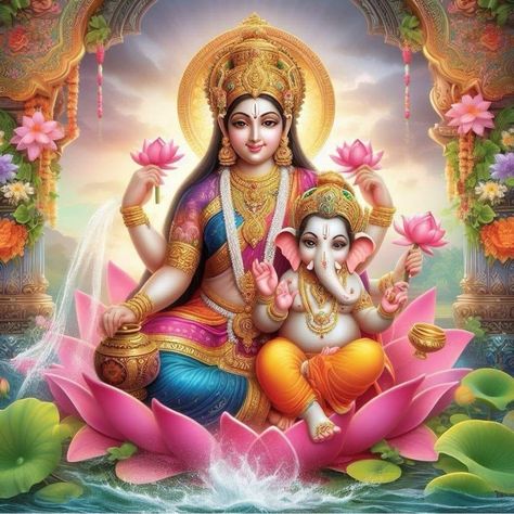 Maa Laxmi, Ganesh Ji, Ganesha