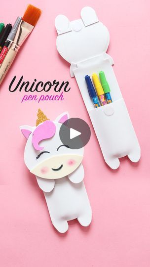 Pencil Case Tutorial, Unicorn Pencil, Unicorn Pencil Case, Pen Pouch, Foam Sheets, Craft Tutorial, Crafts Handmade, Pencil Pouch, Pencil Case