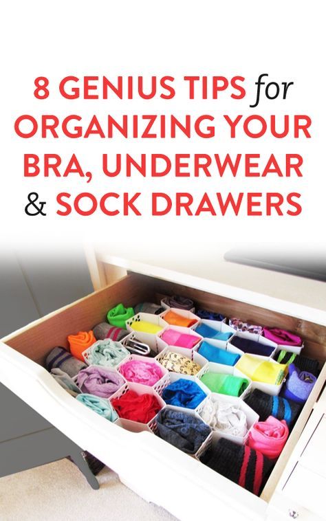 8 Genius Tips for Organizing Your Bra, Underwear & Sock Drawers Bra Storage Ideas Diy, Bra Storage Ideas, Diy Bra Organization, Clothes In Drawers, Dresser Top Organization Ideas, Sock Drawer Organization, Organization Clothes, Organizing Drawers, Clothes Drawer Organization