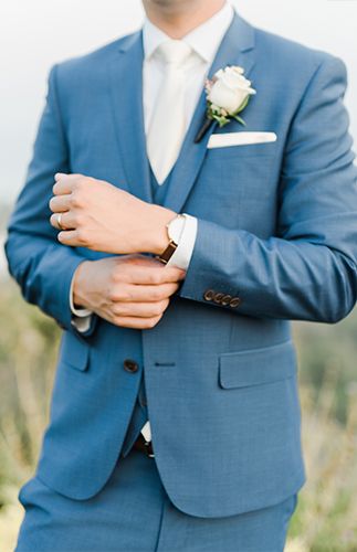 Grey And Navy Suits Groomsmen, Blue Gray Suit Wedding, Light Green Groom Suit, Light Navy Suit Wedding, Light Green Groomsmen, Light Blue Suit Groom, Groom Suit Light Blue, Groom White Tie, White Tie Groom