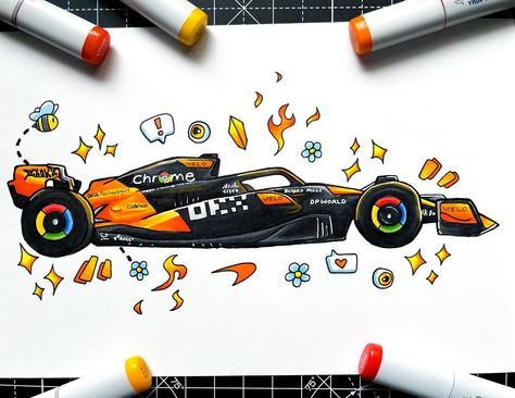 MCL38 🏎️✨🟠 - I had to restart this one twice because I kept messing up the proportions 💀 I was stuck whether to add the small doodles around the car or to just leave it as it was, but I think they are a nice touch so I’m happy I did that :) - @mclaren @landonorris @oscarpiastri - - #art #artist #drawing #traditionalart #illustration #doodle #doodleart #vexx #gawx #cartoonart #formula1 #f1 #mclaren #mcl38 #f1fanart #formula1fanart #landonorris #oscarpiastri Formula Car Drawing, Mclaren Drawing F1, F1 Car Illustration, Formula 1 Doodle, F1 Car Doodle, Formula One Car Drawing, F1 Cars Drawing, Formula One Art, F1 Art Paintings