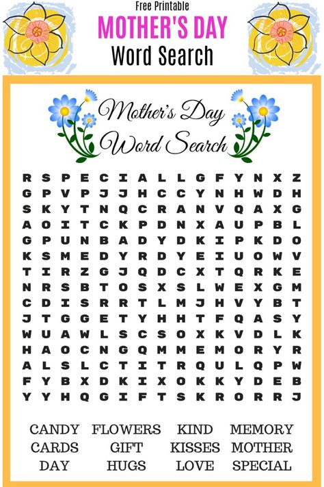 A free printable Mother's Day word search for use in the classroom or at home. Word Search Free Printable, Free Printable Word Searches, Back To School Worksheets, Free Printable Puzzles, Writing Practice Sheets, Mother's Day Projects, Handwriting Practice Worksheets, Mother's Day Activities, Word Search Printables