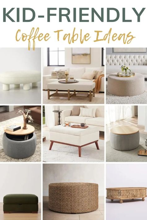 Make your living room a haven for little ones with these kid-friendly coffee table ideas. Style meets functionality for the perfect family-friendly space! Kids Friendly Living Room, Kid Friendly Coffee Table, Kid Friendly Family Room, Kid Friendly Living Room, Family Friendly Living Room, Coffee Table Ideas, Kids Interior Design, Cottage Style Decor, Perfect Family