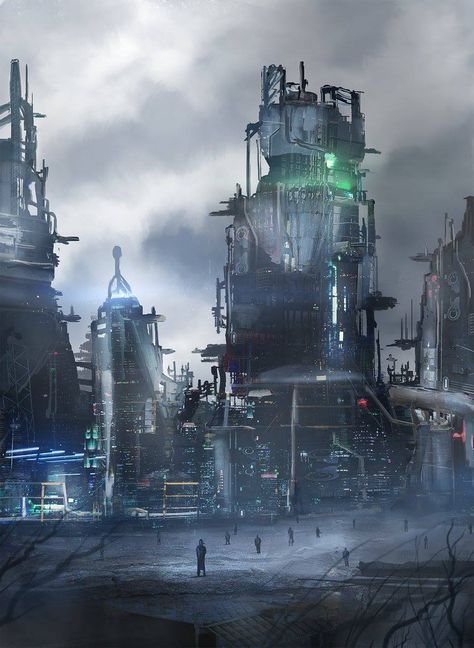 Fantasy Factory Art, Scifi Factory, Sci Fi Factory, Sci Fi City, Sci Fi Environment, Veronica Roth, Cyberpunk City, Fantasy City, Fantasy Places