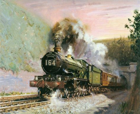 https://flic.kr/p/2jfjpu8 | TRAIN S THE SOUTH WALES PULLMAN - ART BY TERENCE CUNEO Steam Art, National Railway Museum, Railroad Art, Train Posters, Steam Railway, Railway Posters, Railway Museum, Train Art, Deco Poster