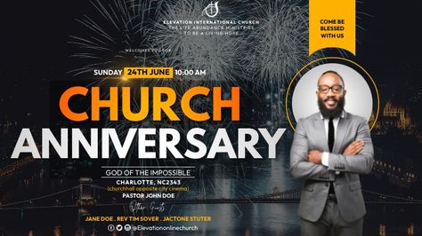 Church Anniversary Poster, Church Anniversary Flyer Design, Pastor Anniversary, Celebration Poster, Social Media Church, Anniversary Poster, Church Anniversary, Anniversary Design, Church Media Design