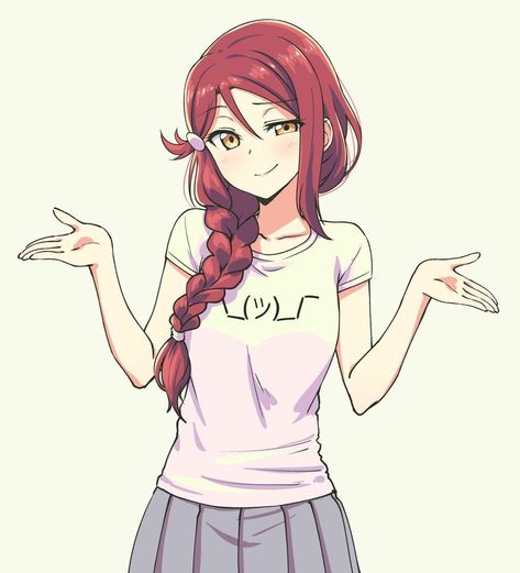 Riko Shrug | Love Live! - School Idol Project | Know Your Meme Sweet Pictures, Girls With Red Hair, Literature Club, Drawing Poses, An Anime, Anime Style, Pose Reference, Anime Character Design, Drawing Reference