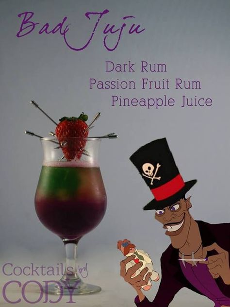 Disney Inspired Cocktail Disney Inspired Cocktails, Disney Cocktails, Disney Drinks, Liquor Drinks, Themed Drinks, Boozy Drinks, Halloween Cocktails, Dark Rum, Halloween Drinks