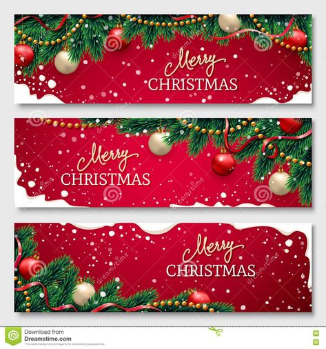 Christmas banners set. Illustration about background, backdrop, letterhead, christmas, design, abstract, creative, banner, calendar, decor, green, collection, garland - 80895088 Pita Hampers, Diy Christmas Fireplace, Header Design, Christmas Invitation, Christmas Gift Tags Printable, Christmas Invitations, Christmas Fireplace, Christmas Banners, Christmas Illustration