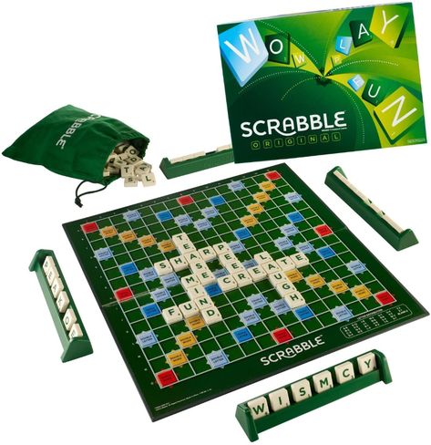 Scrabble Board Game: Amazon.co.uk: Toys & Games Scrabble Board Game, Word Games For Kids, Scrabble Words, Scrabble Game, Scrabble Board, Spelling Games, Letter Games, Playing Card Games, Board Games For Kids