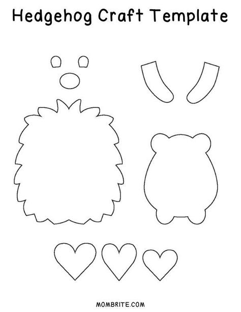 Cute Paper Hedgehog Craft [Free Template] | Mombrite Hedgehog Craft Template, Paper Piecing Patterns Free Printables Animals, Felt Craft Templates Free Printable, Felt Woodland Animal Patterns Free Printables, Free Hedgehog Template, Felt Hedgehog Pattern Free, Felt Animal Patterns Free Templates Diy, Felt Mobile Pattern Free Templates, Felt Hedgehog Pattern