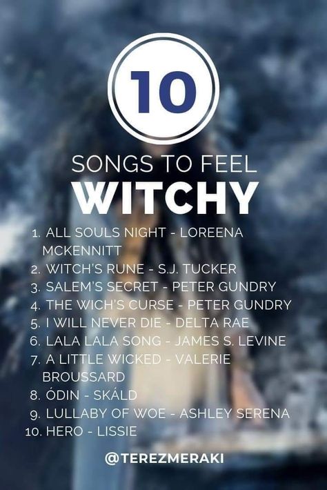 Witchy Music Playlist, Witchy Songs, Music Witchcraft, Witchy Music, Witchy Movies, Witch Music, Halloween Playlist, Witch Spirituality, Magic Spell Book