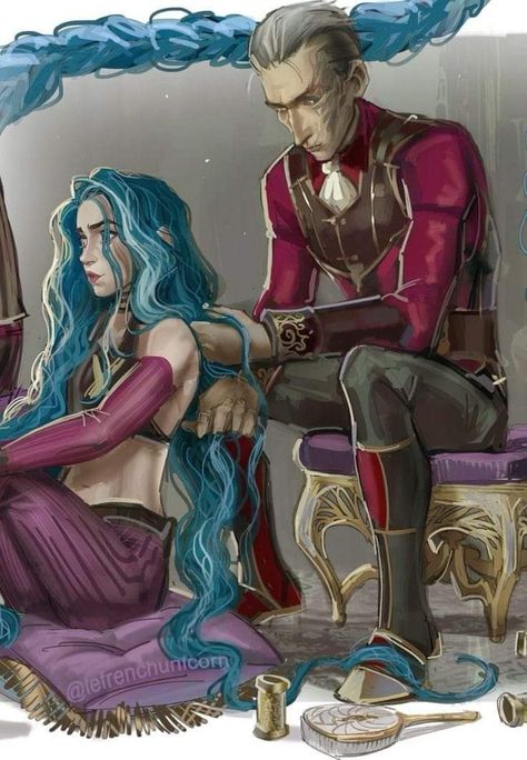 Jinx Hair Down Fanart, Viktor And Jinx Arcane Fanart, Jinx With Hair Down, Silco Jinx Fanart, Silco Jinx Arcane Fan Art, Jinx Arcane Hair, Arcane League Of Legends Fanart, Jinx And Vi Fan Art, Silco And Jinx Fanart