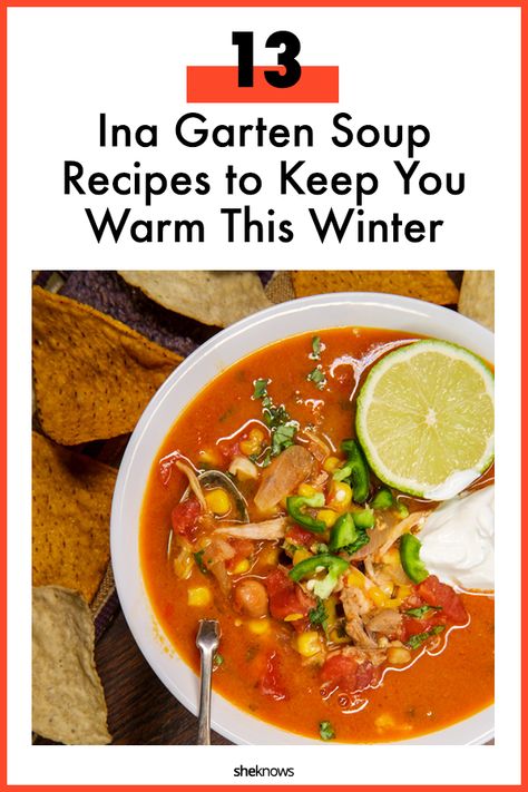 Ina Garten Soup Recipes to Keep You Warm All Winter Long – SheKnows Ina Garten Vegetable Soup, Ribollita Soup Ina Garten, Ina Garten Recipes Soup, Chart House Recipes, Ina Garten Soup Recipes, Ina Garten Chicken, Mexican Chicken Soup, Wild Mushroom Soup, Navy Bean Soup