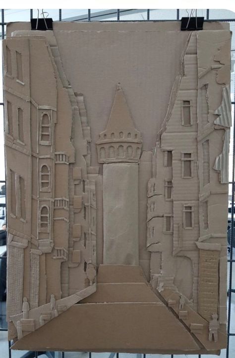 Cardboard Relief Scenes - ART IS LIFE Cardboard Art Projects, Cardboard Relief, Cardboard Art Sculpture, Art Is Life, Paper Art Sculpture, Cardboard Sculpture, Creation Art, Layered Art, Gardens Design