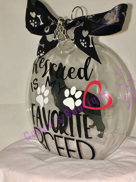 Christmas Ornament Cricut, Floating Ornaments, Puppy Christmas, Pet Rescue, Xmas Ideas, Rescue Dogs, Christmas Items, Personalized Ornaments, Cricut Ideas