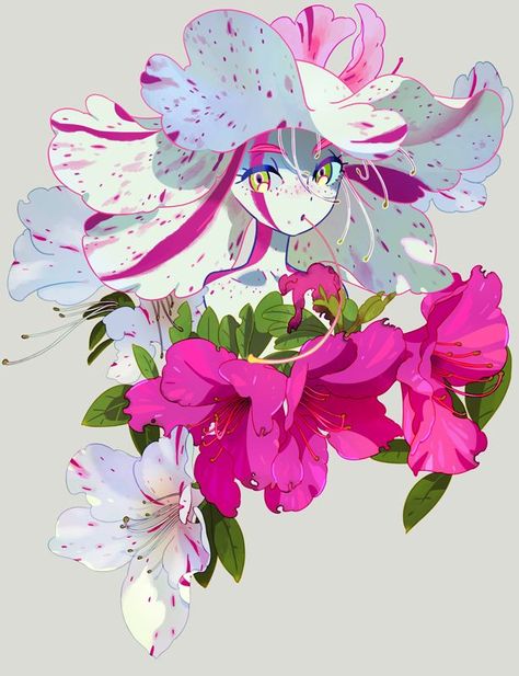 Plant Fairy Character Design, Flowers Character Design, Magical Flowers Art, Plant People Art, Flower Oc Art, Plant Oc Art, Plant Person Art, Flower Humanoid, Plant People Character Design