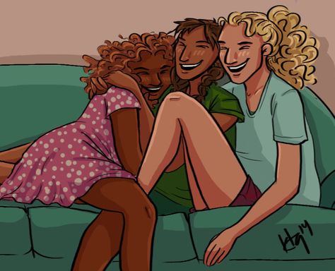 Annabeth Chase, Piper McLean and Hazel Levesque by kayteequeue Annabeth Piper And Hazel, Annabeth Piper And Hazel Fanart, Piper Mclean X Annabeth Chase, Piper Mclean And Annabeth Chase, Piper And Annabeth Kiss, Viria Percy Jackson, Annabeth Piper Hazel Reyna, Annabeth Chase Pregnant, Percy Jackson Annabeth Chase