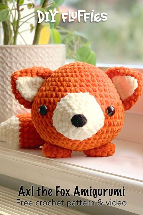 Crochet Fox Pattern Free, Chunky Yarn Crochet Pattern, Fox Crochet Pattern, Amigurumi Fox Pattern, Fox Amigurumi, Chunky Yarn Crochet, Fox Crochet, Different Dog Breeds, Crocheted Fox Pattern