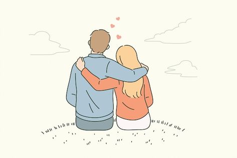 Vintage Paper Designs, Couples Doodles, Couple Vector, Wedding Couple Cartoon, Romantic Questions, Couple Sitting, Love Cartoon Couple, Up Theme, Flat Design Illustration